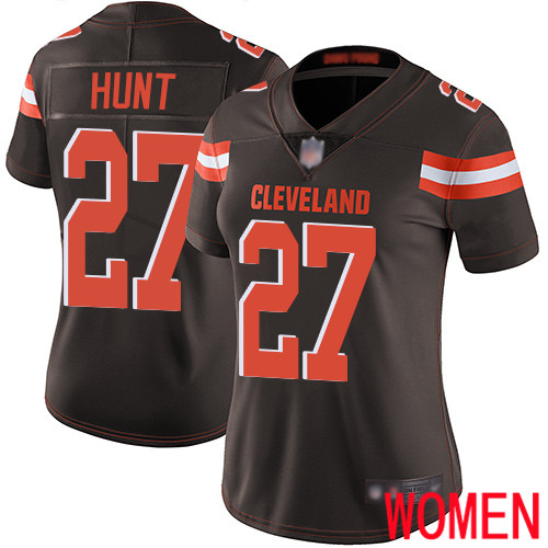 Cleveland Browns Kareem Hunt Women Brown Limited Jersey #27 NFL Football Home Vapor Untouchable
